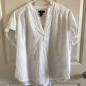 White Ribbed Blouse
